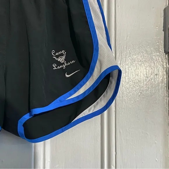 🆕 Nike Camp Longhorn Athletic Shorts - Black with Blue &amp; White Detailing
