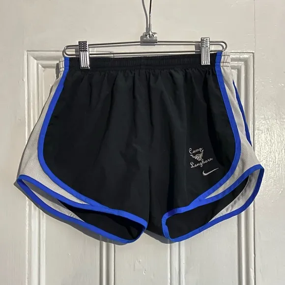 🆕 Nike Camp Longhorn Athletic Shorts - Black with Blue &amp; White Detailing