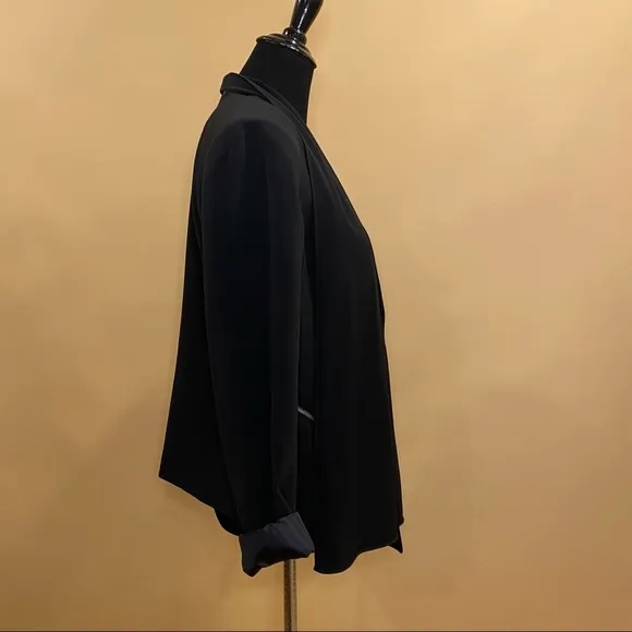 🛍️ Trouve Black Convertible Open Front Zipper Blazer Size L NWT