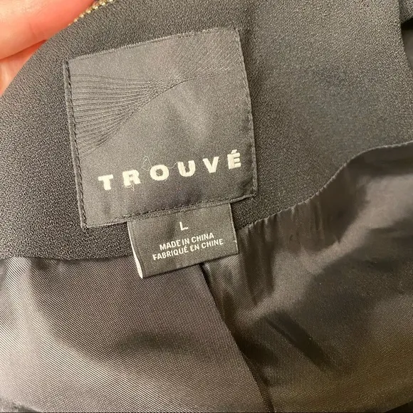 🛍️ Trouve Black Convertible Open Front Zipper Blazer Size L NWT