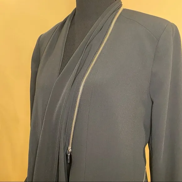 🛍️ Trouve Black Convertible Open Front Zipper Blazer Size L NWT
