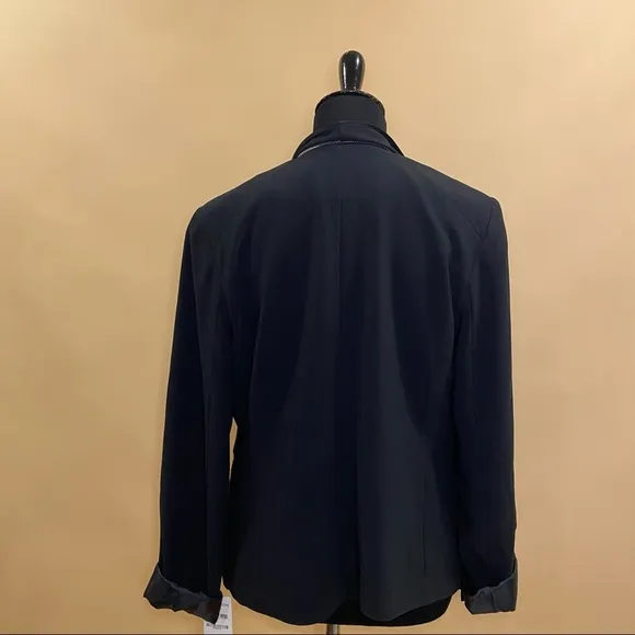 🛍️ Trouve Black Convertible Open Front Zipper Blazer Size L NWT