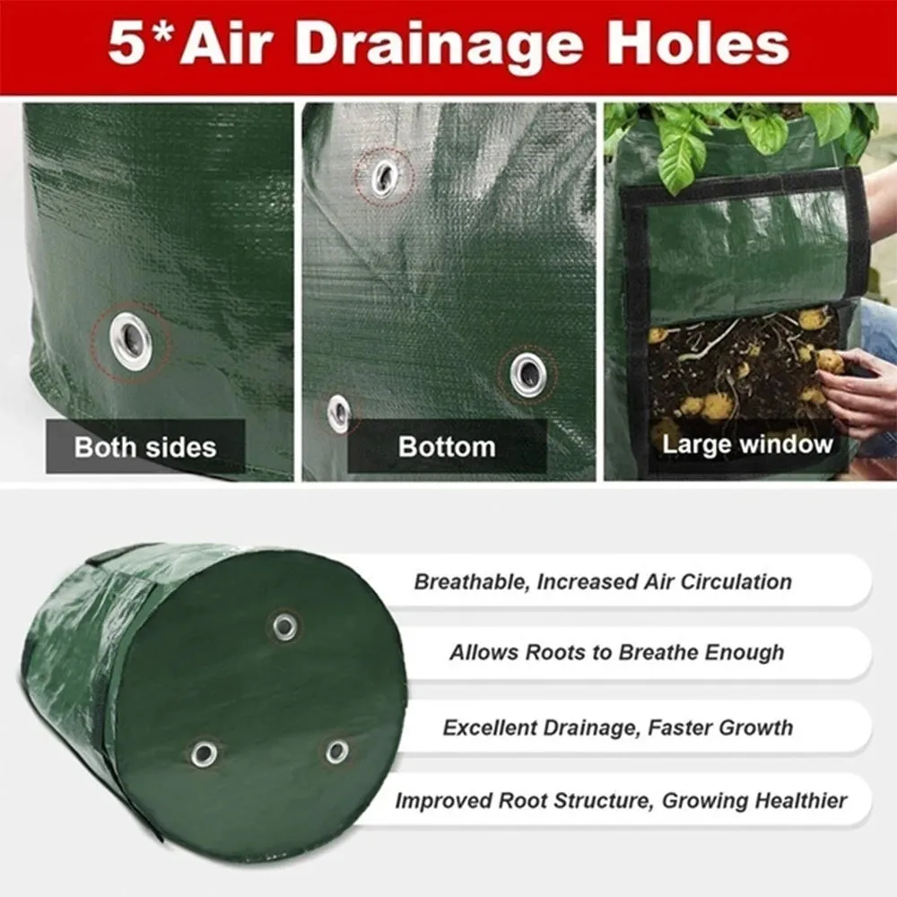 12 Gallons DIY Potato Planter Planting Container Bag Vegetable Gardening Jardineria Thicken Garden Pot Planting Grow Bag