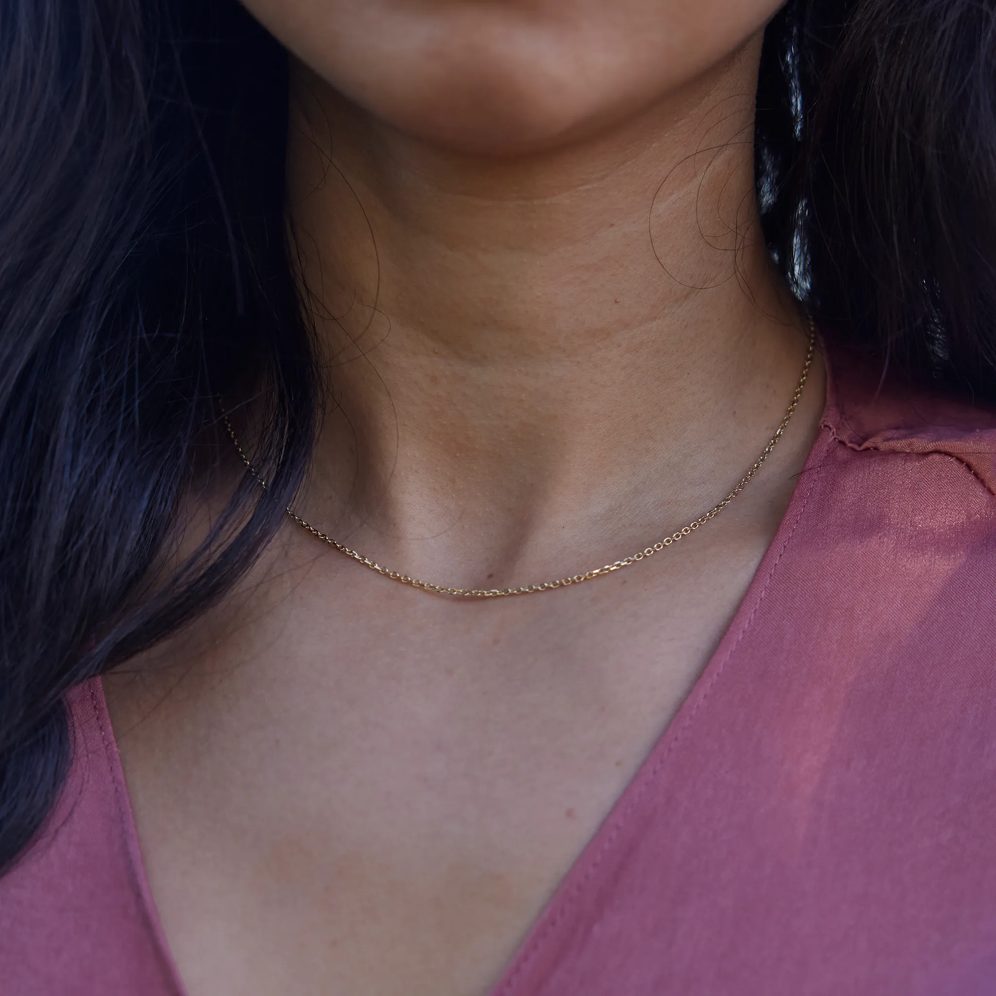 24" Adjustable 1.0mm Cable Chain in Gold