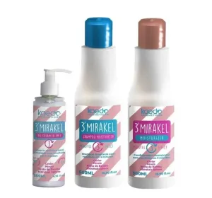 3'Mirakel 3 Minutes Miracle Effect Hair Moisturizing Treatment Kit 3 Itens - Kaedo