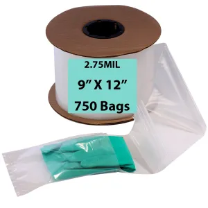 9X12 Inches Kwik-Fill® Pre-Opened Poly Bags on Roll 2.75 Mil AutoBags 750/RL