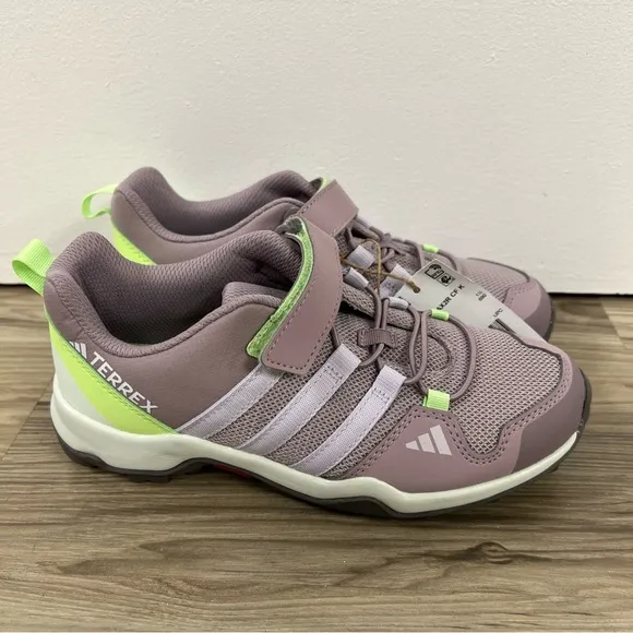 Adidas TERREX AX2R CF Hiking Shoe Fig/Silver/Green Kids Size 2 NWOB