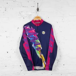 Aitos Patterned Long Sleeve Cycling Jersey - Blue - L