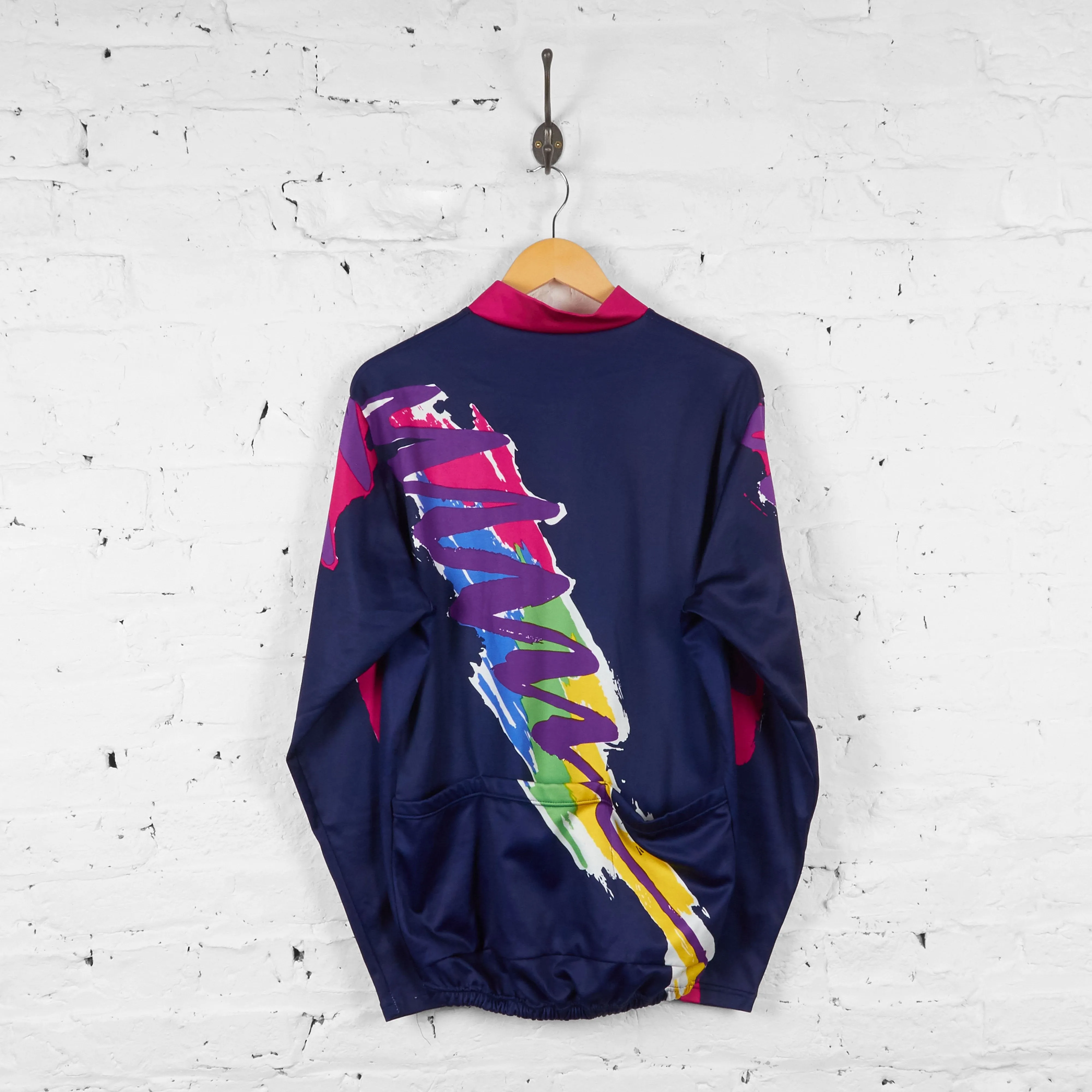 Aitos Patterned Long Sleeve Cycling Jersey - Blue - L