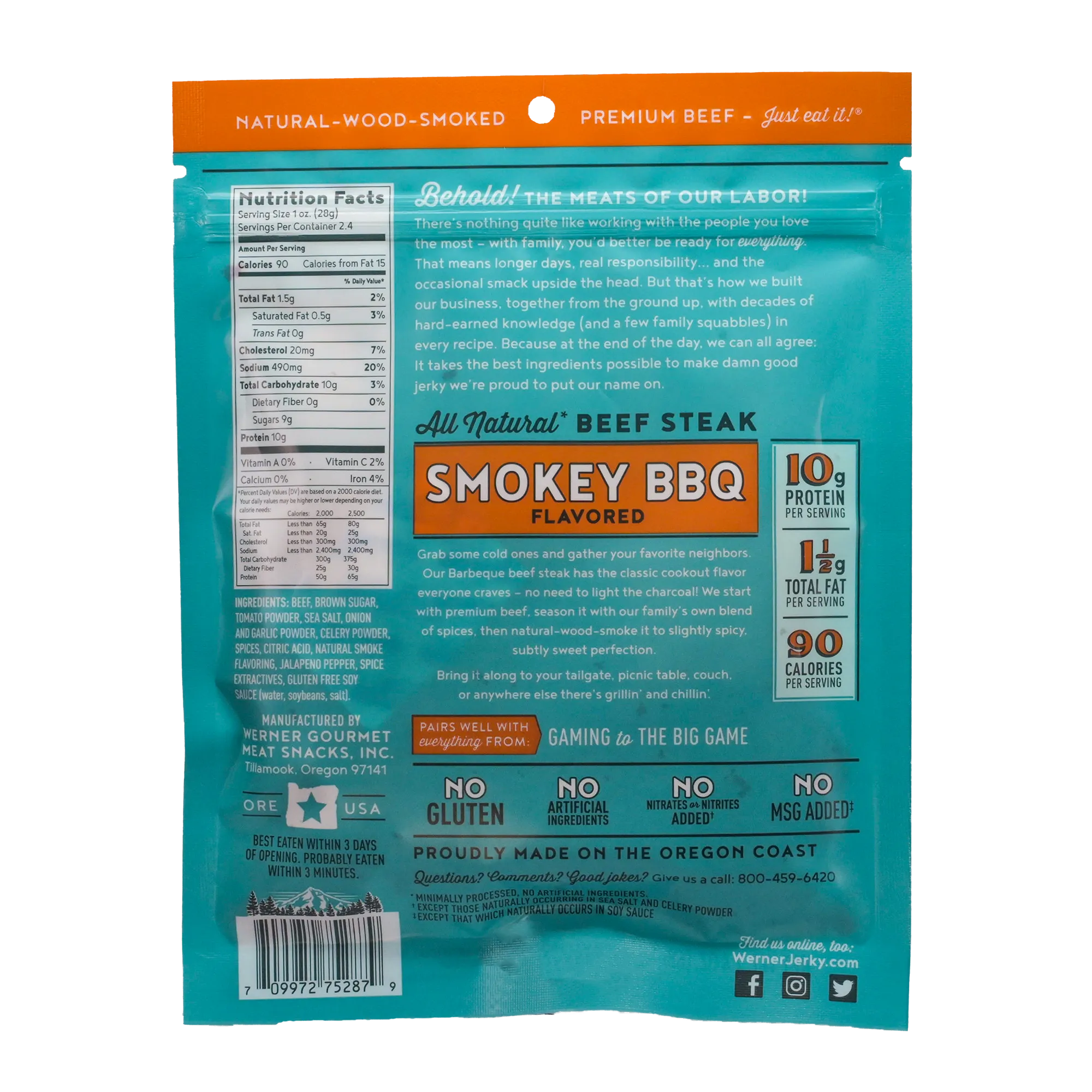 All Natural Smokey BBQ Beef Jerky