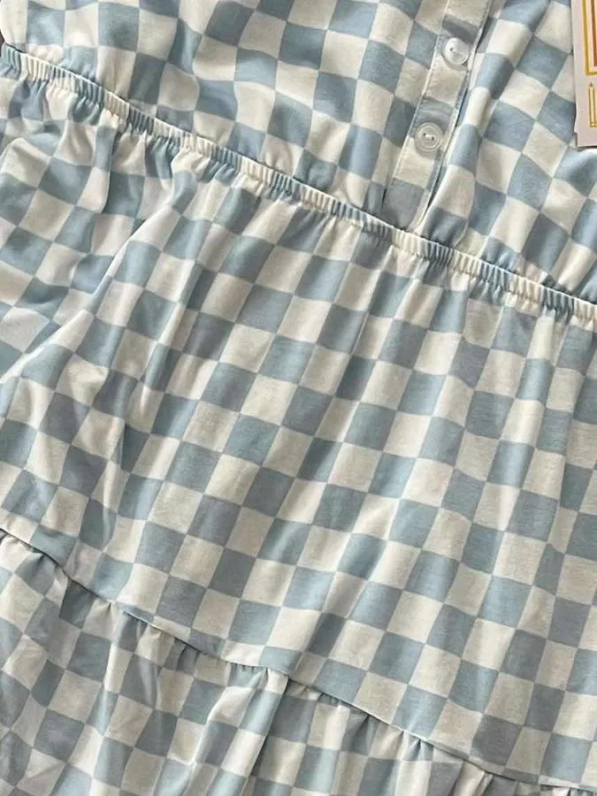 Amanda - Blue White Check
