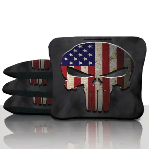 American Flag Punisher Skull Cornhole Bags