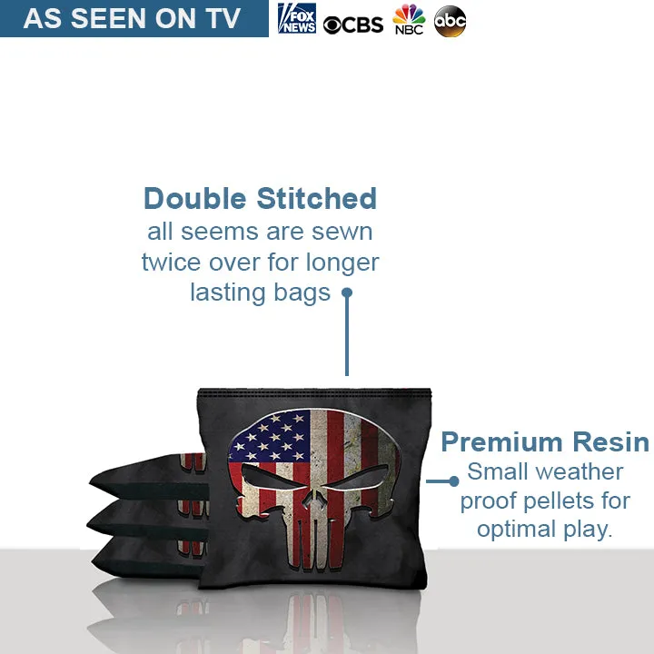 American Flag Punisher Skull Cornhole Bags