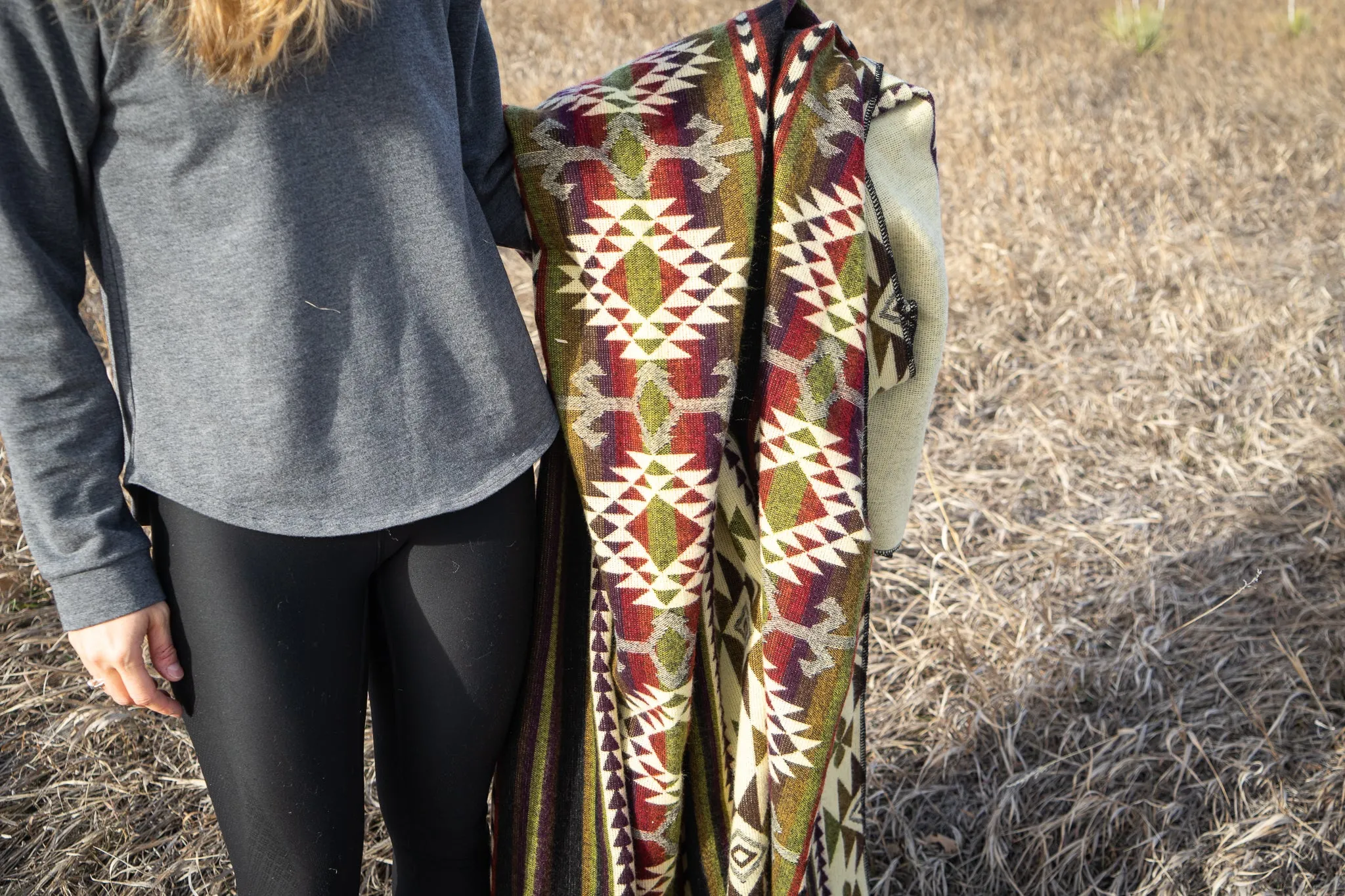 Andean Alpaca Wool Blanket - Cactus