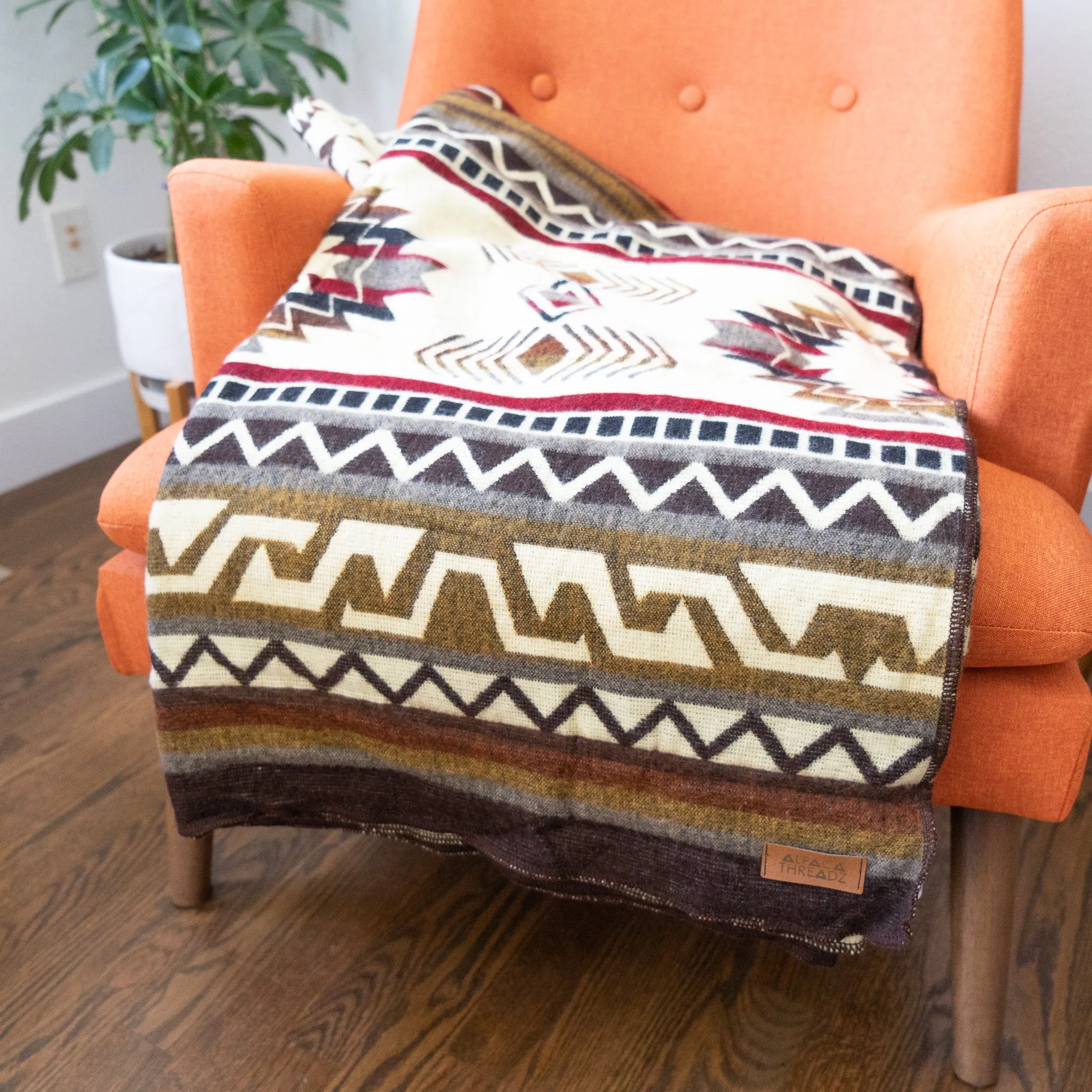 Andean Alpaca Wool Blanket - Mountain