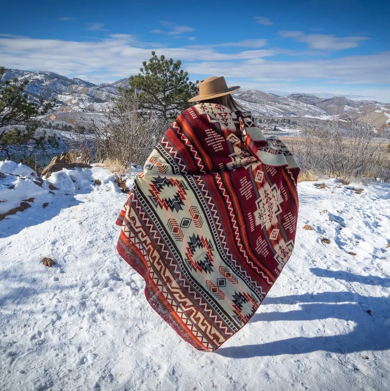Andean Alpaca Wool Blanket - Wildfire