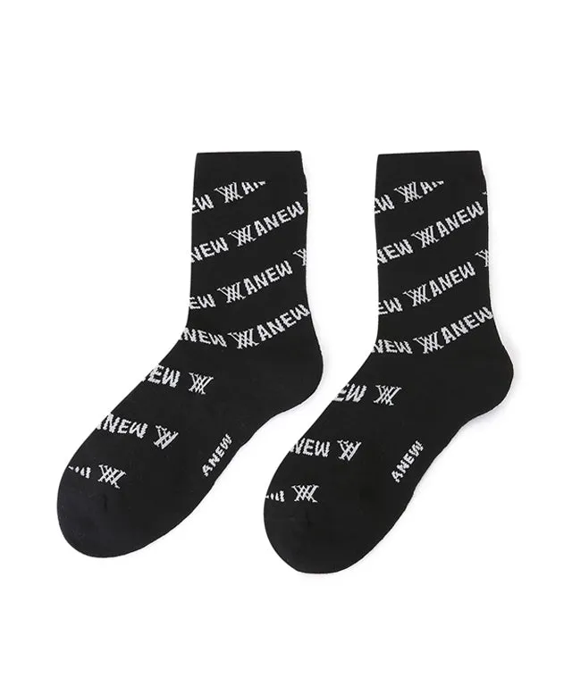 ANEW Golf: Diagonal Logo Repeat Long Neck Socks - Men's
