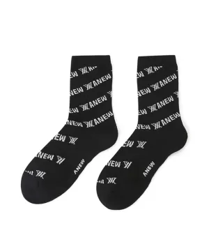 ANEW Golf: Diagonal Logo Repeat Long Neck Socks - Men's