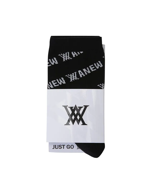 ANEW Golf: Diagonal Logo Repeat Long Neck Socks - Men's