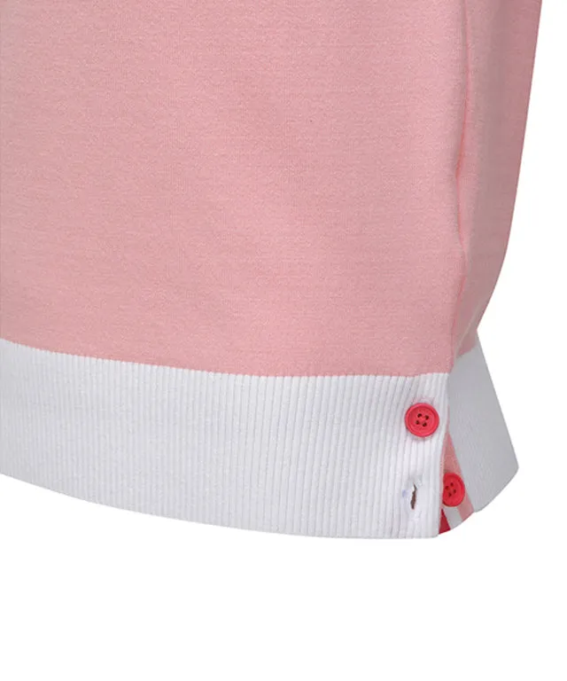 ANEW Golf: Women Logo Combination Pastel Sweater - Light Pink