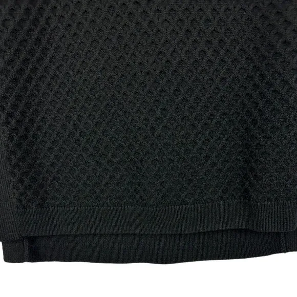 Athelta Womens Merino Wool Honeycomb Pullover Sweater Size XS Black Long Sleeve