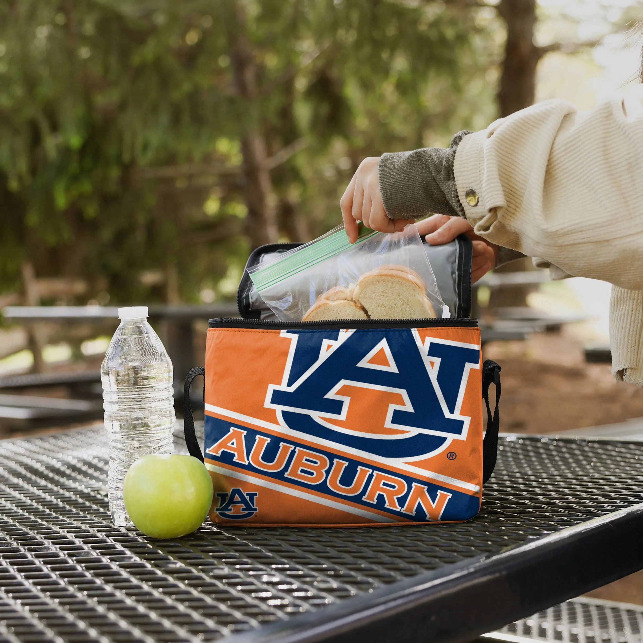 Auburn Tigers Big Logo Stripe 6 Pack Cooler