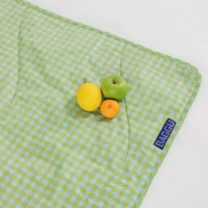 Baggu Puffy Picnic Blanket - Mint Pixel Gingham