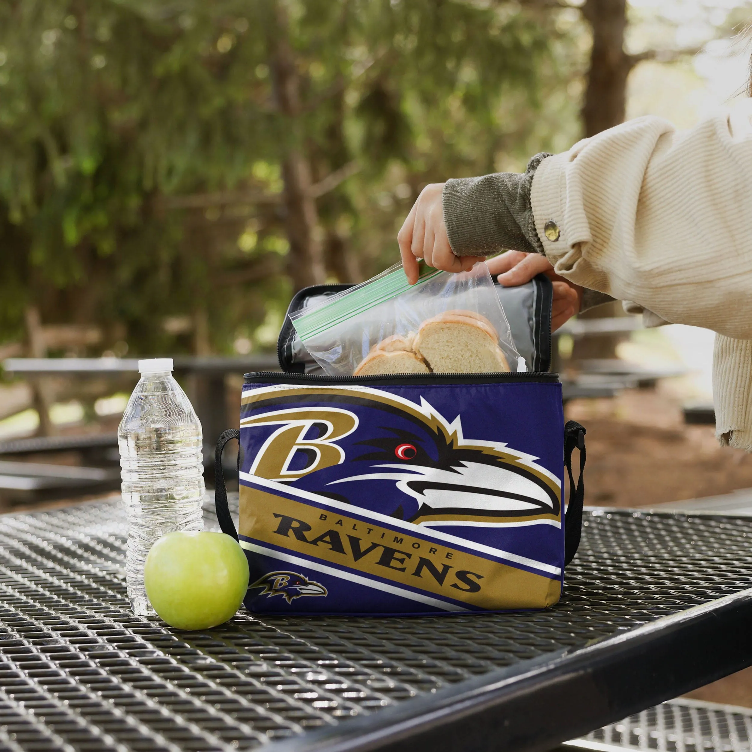 Baltimore Ravens Big Logo Stripe 6 Pack Cooler