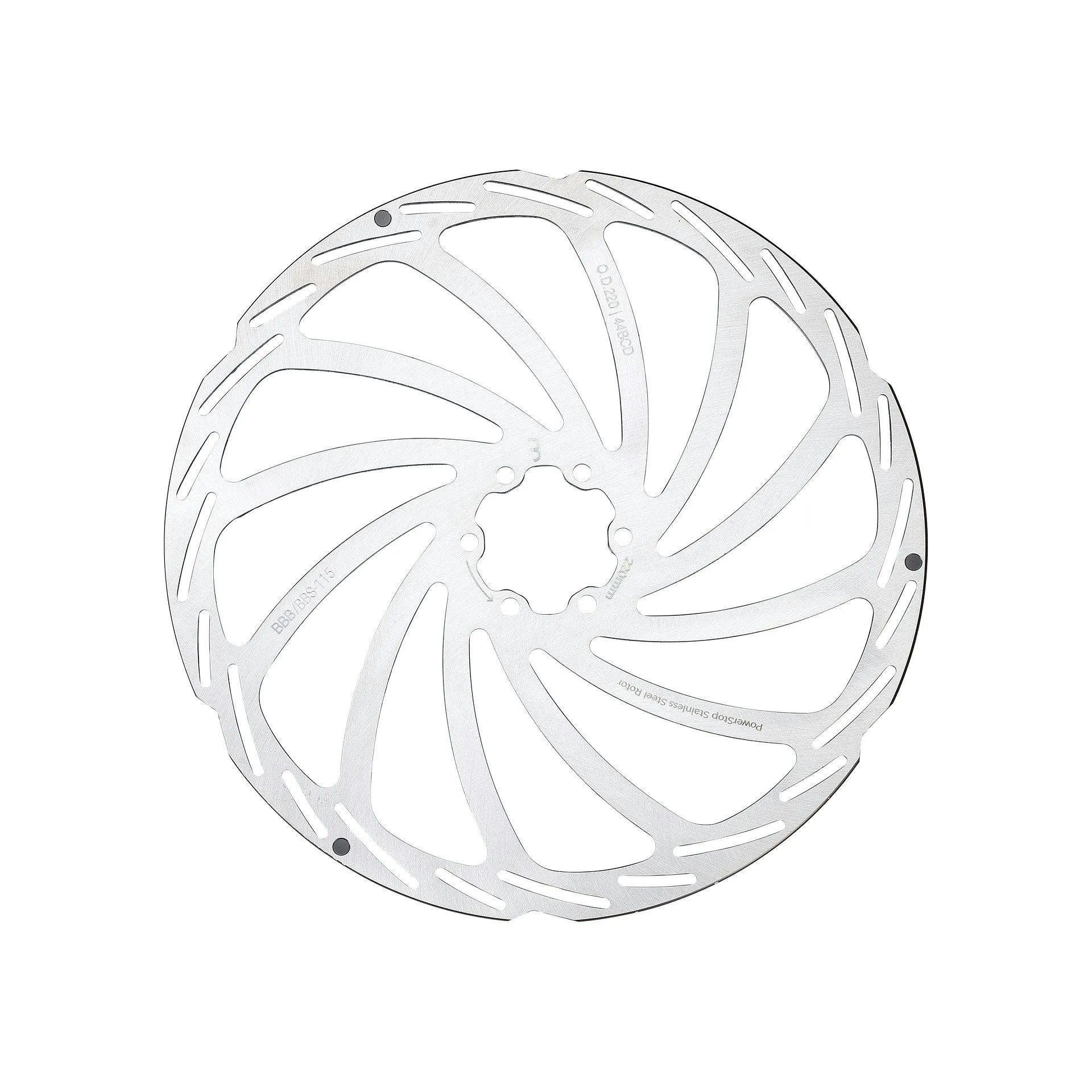BBB Cycling PowerStop Disc Brake Rotor Silver 220mm 6 Bolt