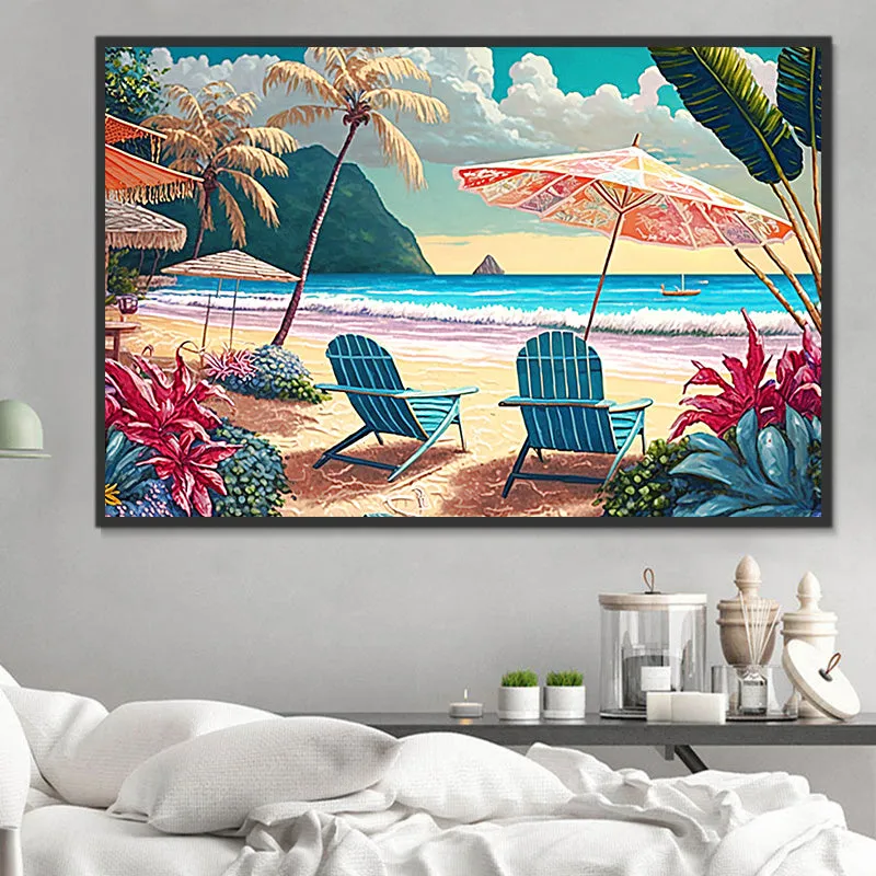 Beach Paint By Numbers Kits UK MJ8542