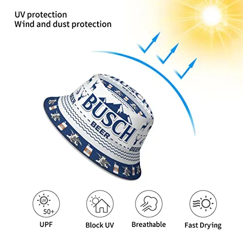 Beer Bucket Hat for Men Women, Packable Beach Sun Hat for OutdoorReversible Sun Bucket Hat Fisherman Cap