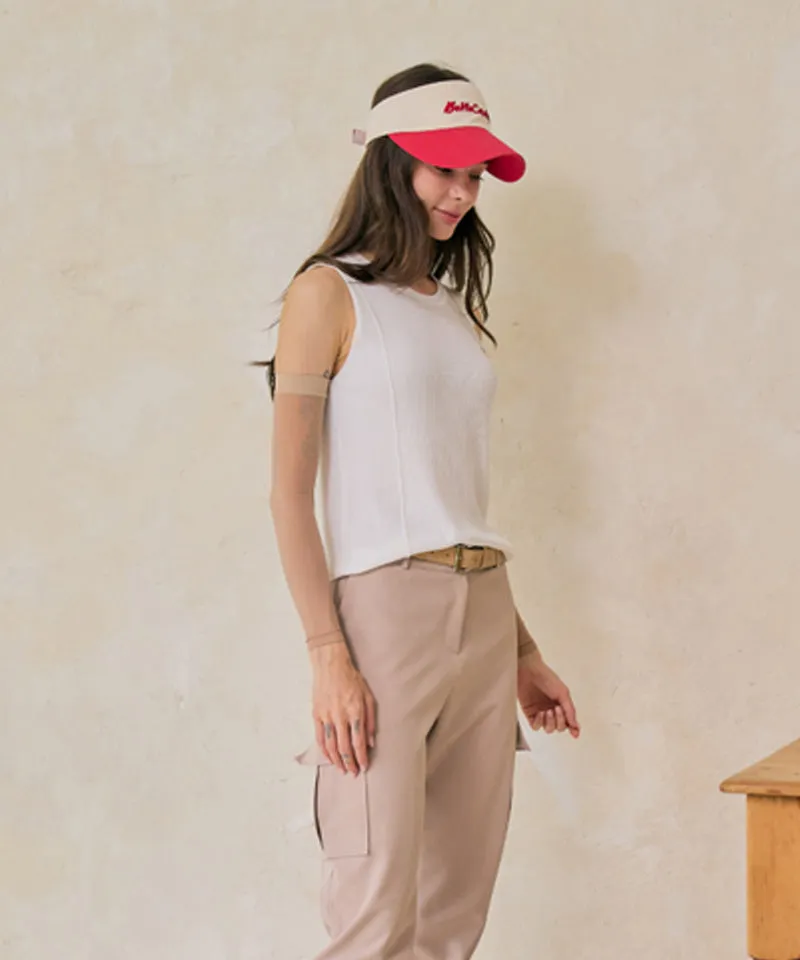 BENECIA 12 Line Cold Tank Top - White