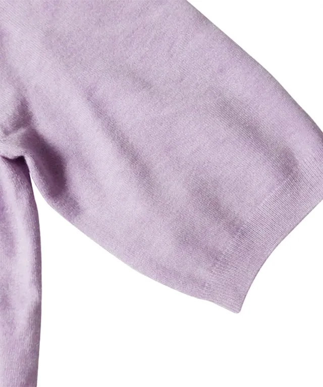 BENECIA 12 Soft Part5 Knit Top - Purple