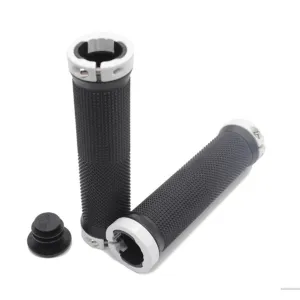 Bike Bicycle Handlebar Grips 1 pair - Double Lock-On, White
