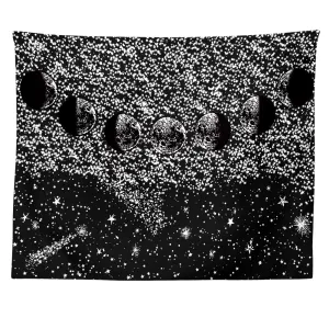 Black Moon Mandala Tapestry Bohemian Decoration Wall Hanging Bedroom Psychedelic Scene Starlight Art Home Decoration