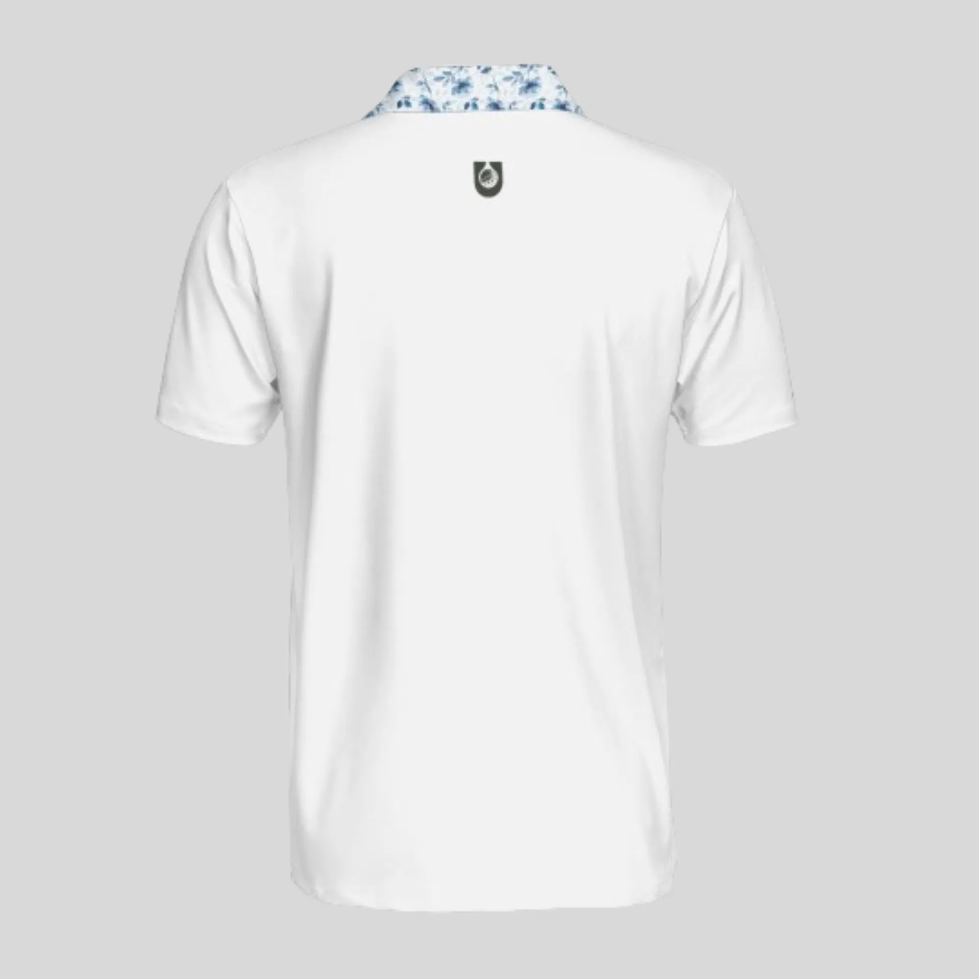 Blue Flower White golf Polo Shirt for Men