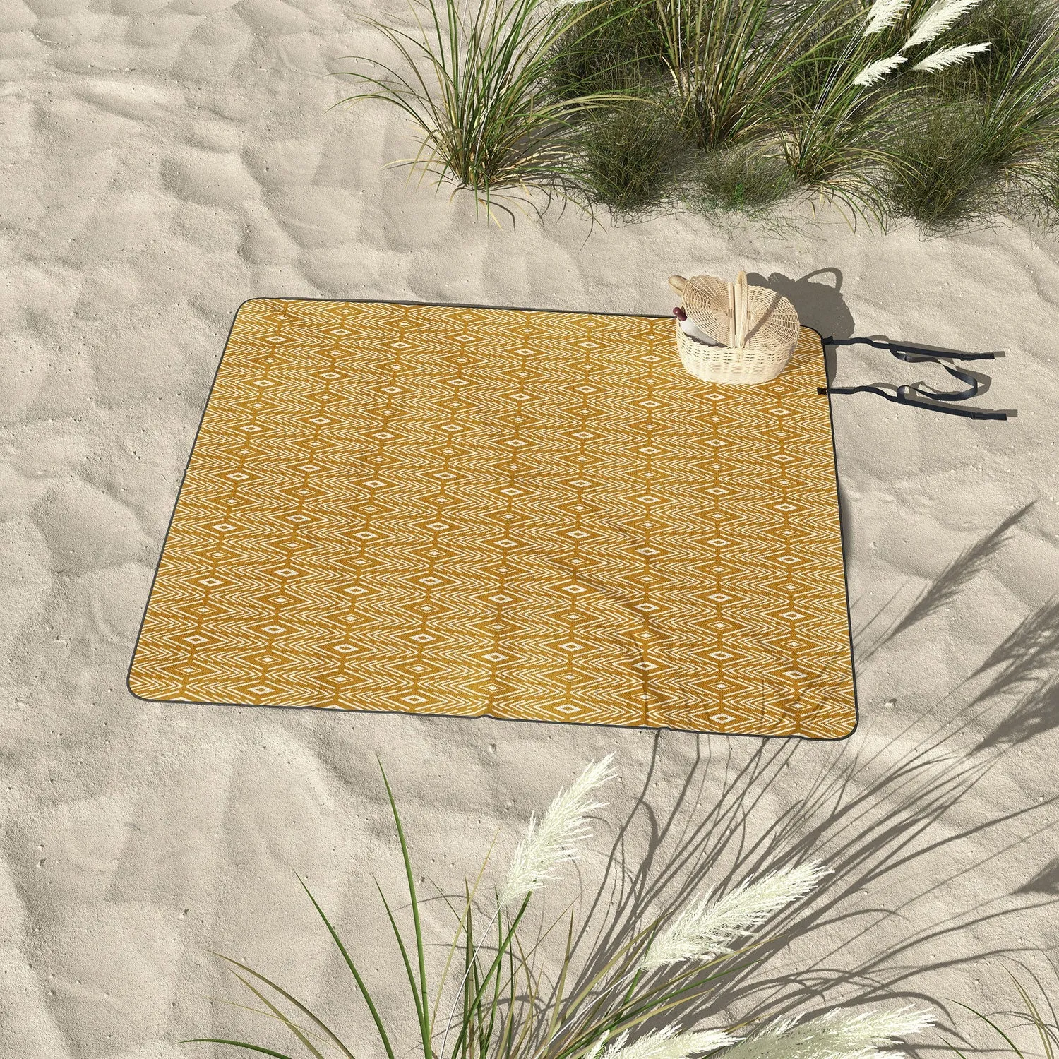 Bohemian Diamonds Honey Picnic Blanket