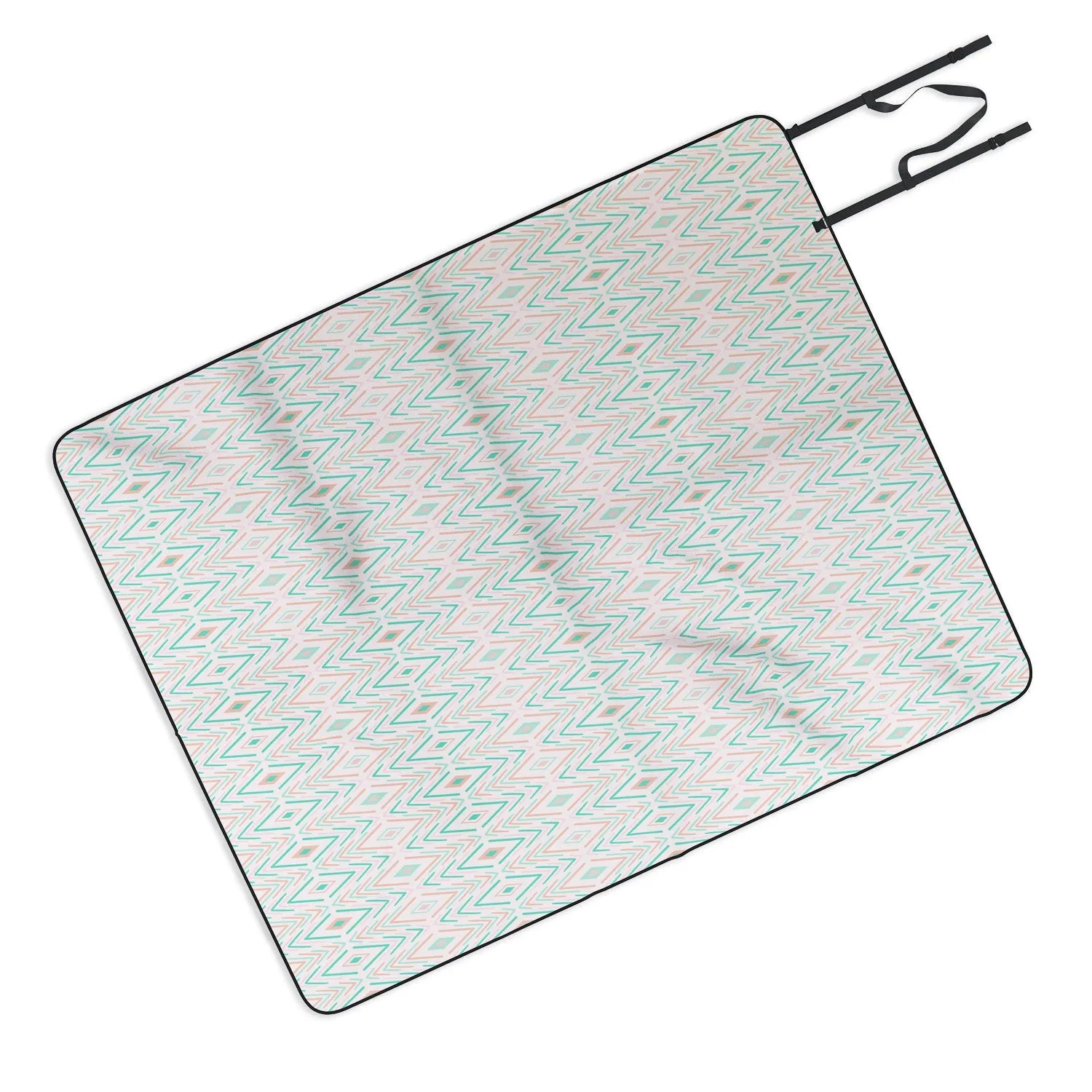 Bohemian Diamonds Mint Picnic Blanket