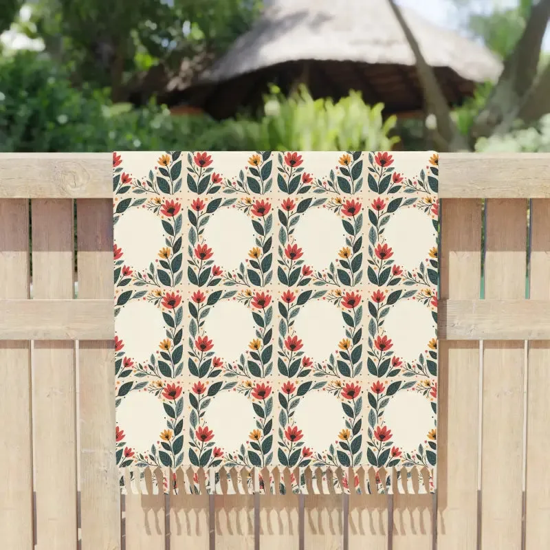 Boho Beach Blanket for Sun Lovers with Vibrant Florals
