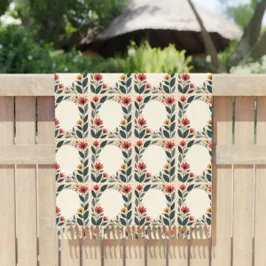 Boho Beach Blanket for Sun Lovers with Vibrant Florals