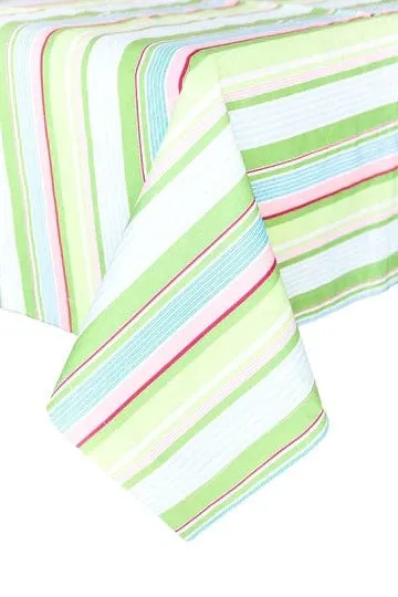 bold striped grass green printed 60" square tablecloths - topper