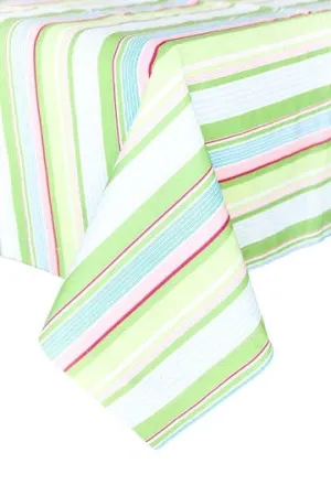 bold striped grass green printed 60" square tablecloths - topper
