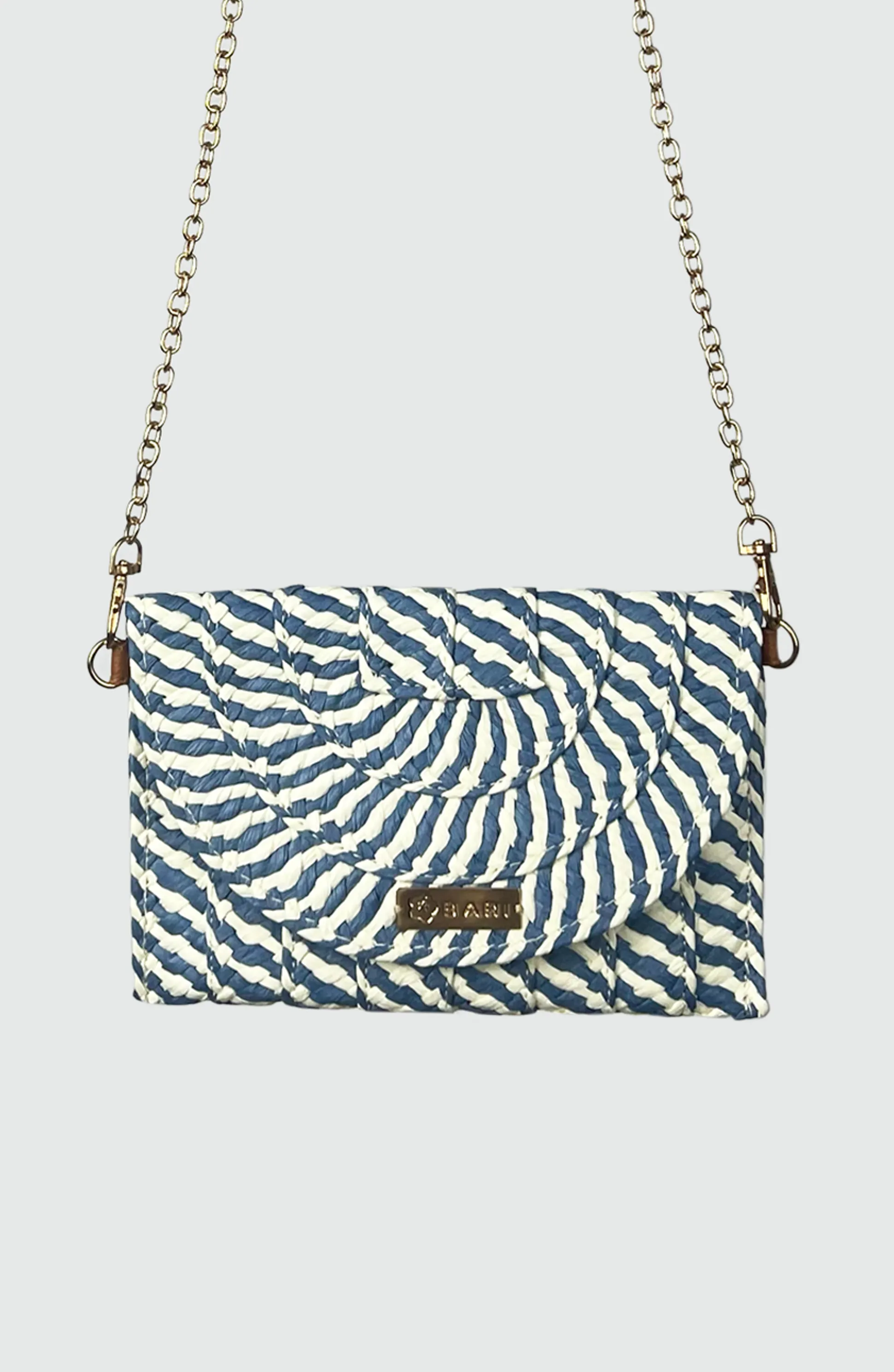 Bolsa de Mano Mimbre Multicolor Pequeña con Cadena