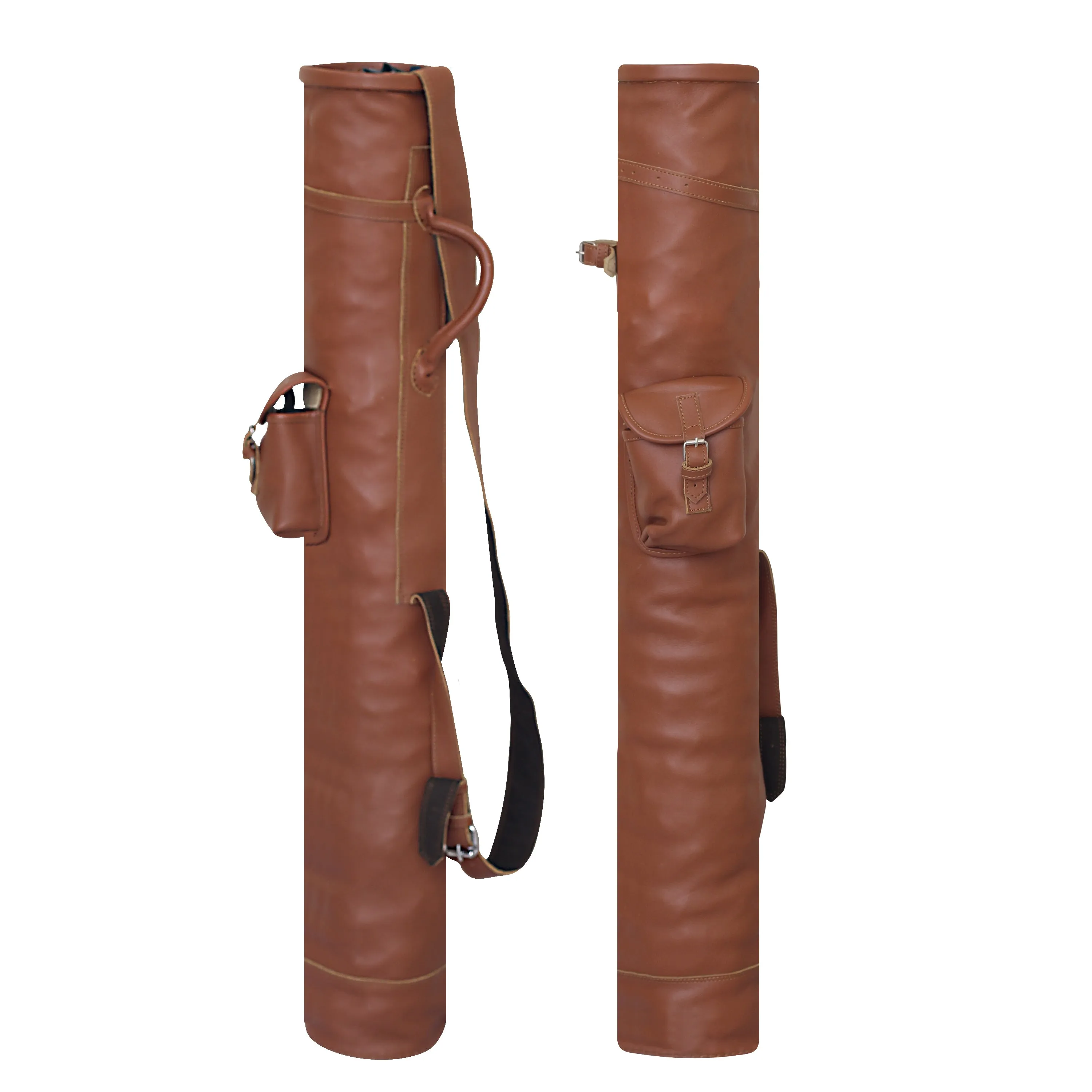 Brown Golf Leather Bag With Buckle Closure