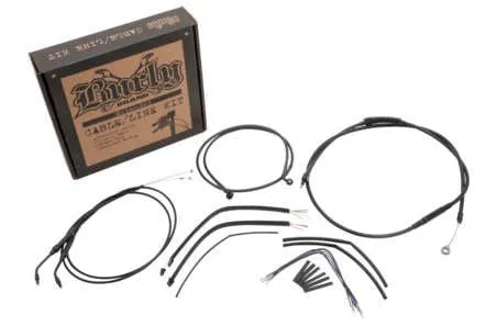 Burly Brand B30-1192 Extended Cable/Brake Line Kit for 12in. Ape Handlebars - Black