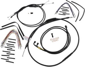 Burly Brand B30-1192 Extended Cable/Brake Line Kit for 12in. Ape Handlebars - Black