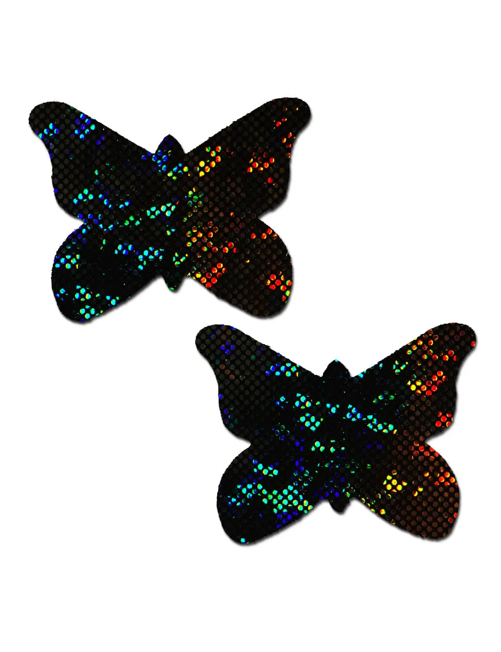 BUTTERFLY NIPPLE PASTIES - BLACK HOLO