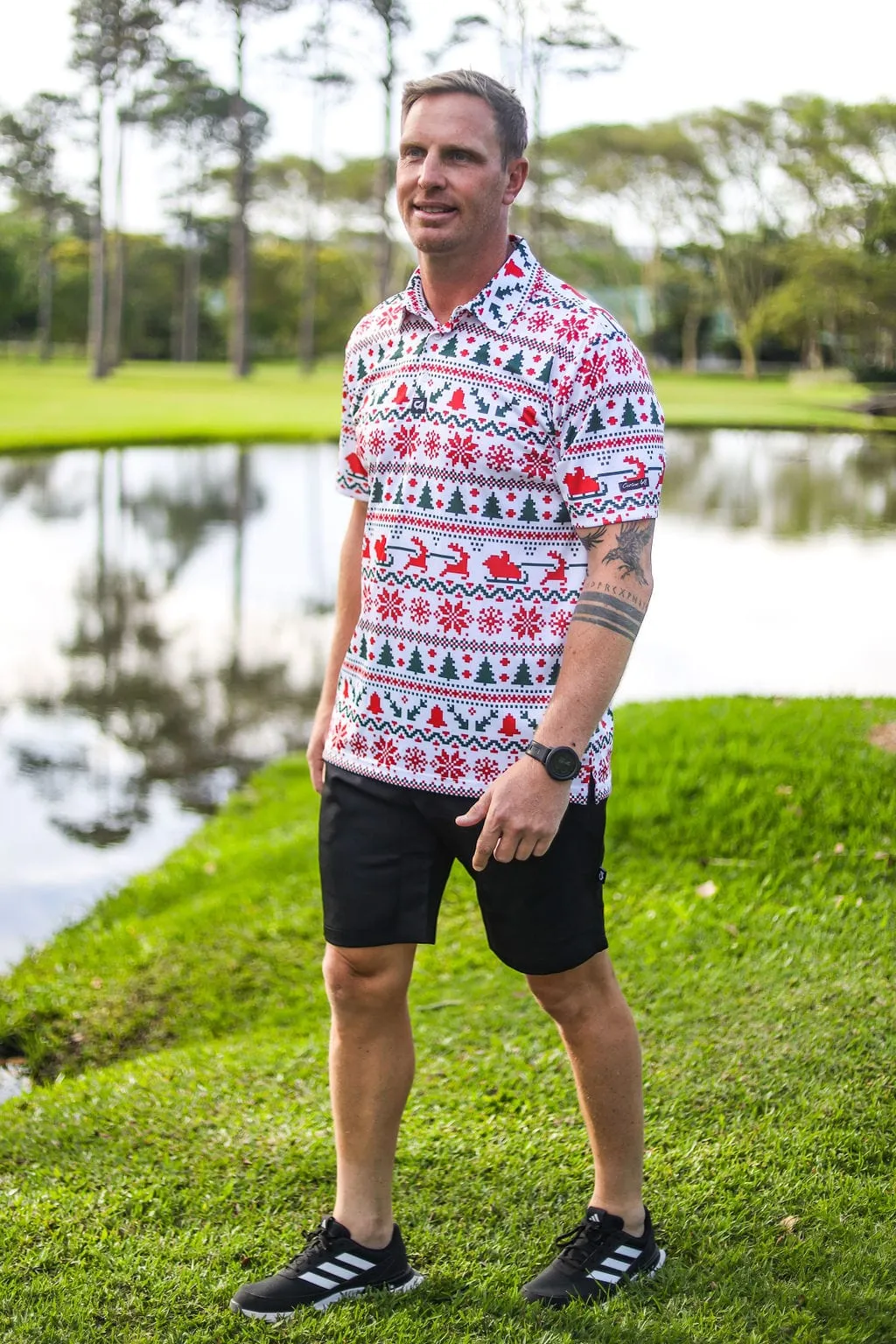 CA Funky Golf Shirt | Santa Is Coming
