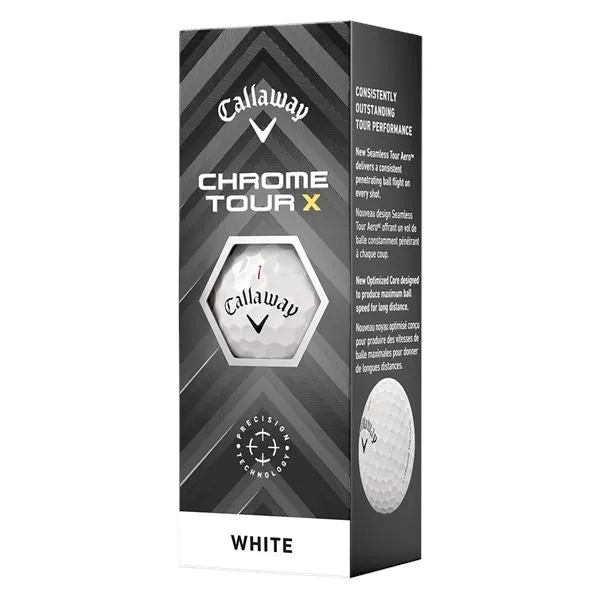 Callaway Chrome Tour X Pelotas de golf blancas, paquete de 12
