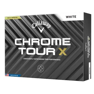 Callaway Chrome Tour X Pelotas de golf blancas, paquete de 12